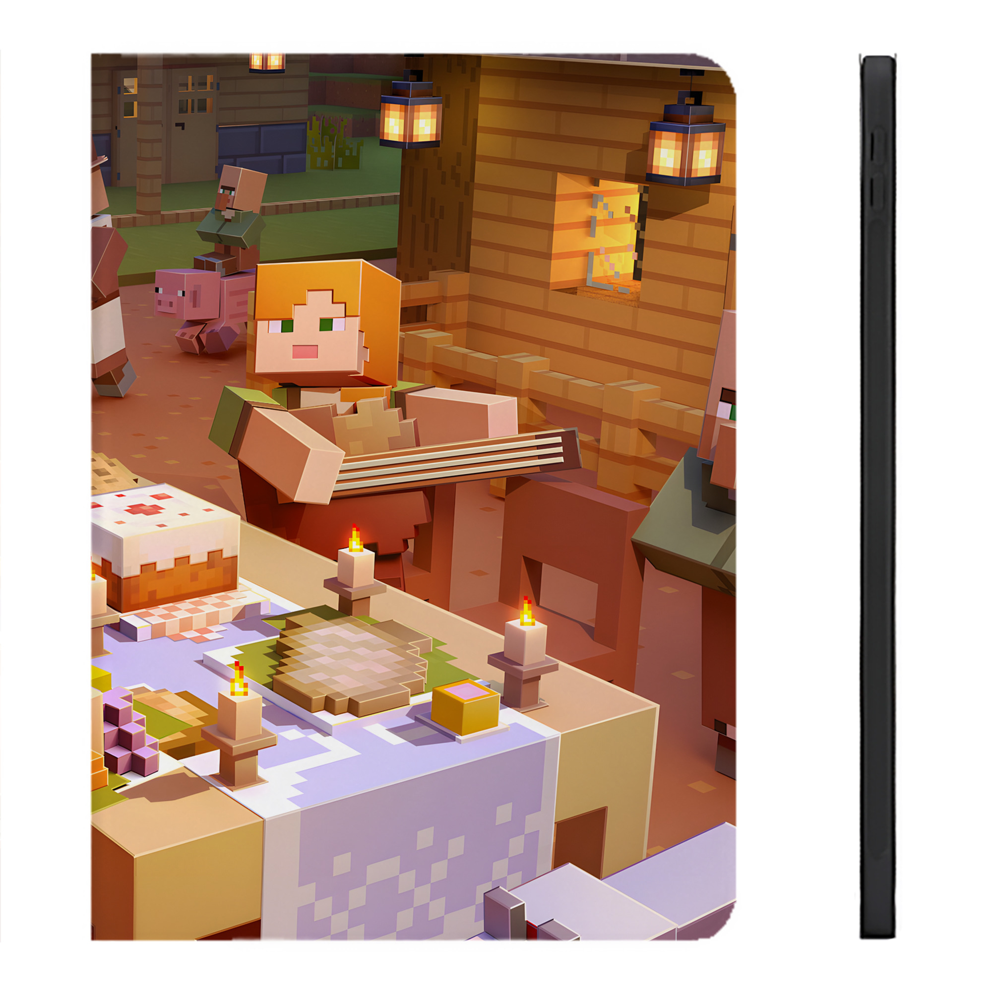 （画像用） マインクラフト ブロックの世界 Minecraft MC Block world IPadケース ペンホルダー付き ブックスタイルデザイン
